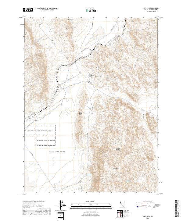 US Topo 7.5-minute map for Astor Pass NV
