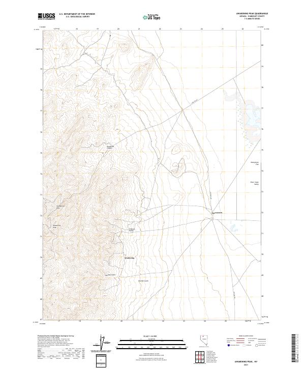 US Topo 7.5-minute map for Awakening Peak NV