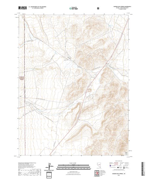 US Topo 7.5-minute map for Badger Hole Spring NV