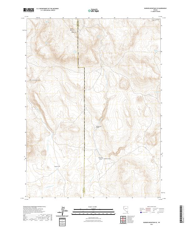 US Topo 7.5-minute map for Badger Mountain SE NV
