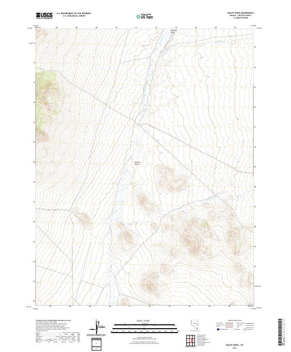 US Topo 7.5-minute map for Bailey Wash NV
