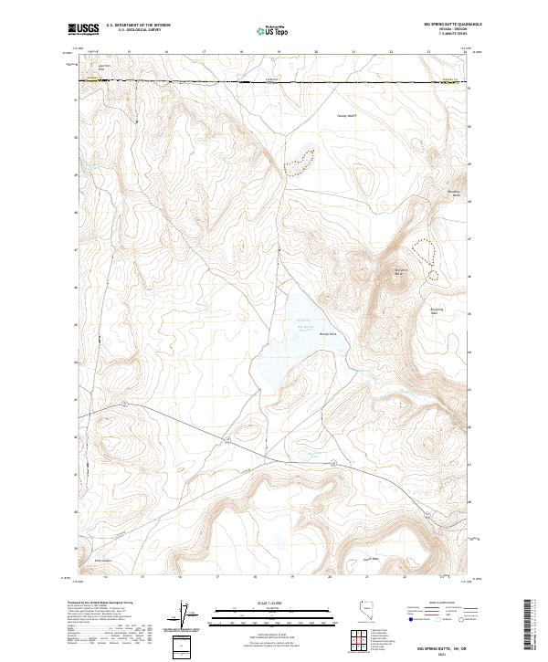 US Topo 7.5-minute map for Big Spring Butte NVOR – American Map Store