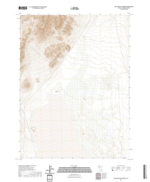 US Topo 7.5-minute map for Blue Wing Flat North NV