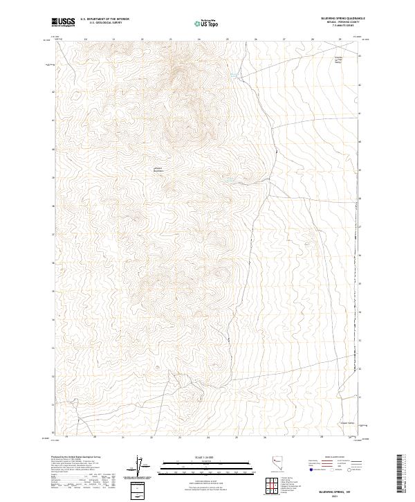 US Topo 7.5-minute map for Bluewing Spring NV