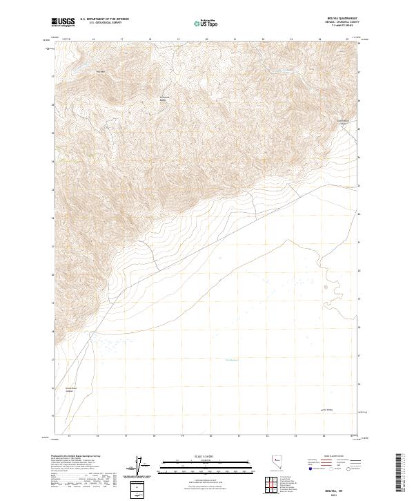 US Topo 7.5-minute map for Bolivia NV