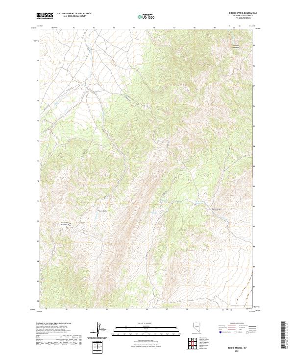 US Topo 7.5-minute map for Boone Spring NV