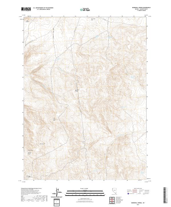 US Topo 7.5-minute map for Bordwell Spring NV