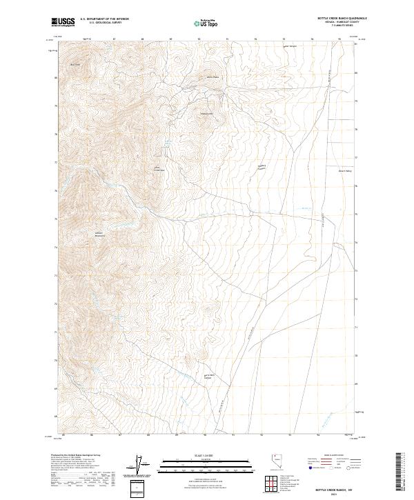 US Topo 7.5-minute map for Bottle Creek Ranch NV