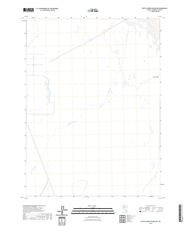 US Topo 7.5-minute map for Bottle Creek Slough SW NV