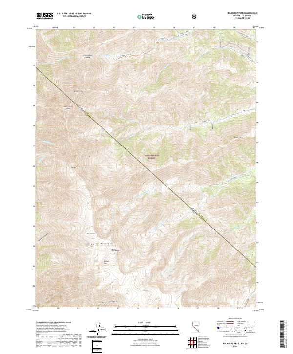 US Topo 7.5-minute map for Boundary Peak NVCA