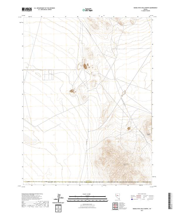 US Topo 7.5-minute map for Buena Vista Hills North NV