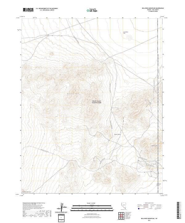 US Topo 7.5-minute map for Bullfrog Mountain NV