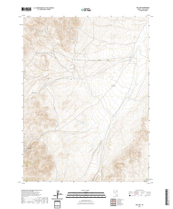 US Topo 7.5-minute map for Bullion NV