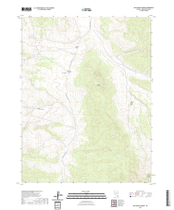 US Topo 7.5-minute map for Bullwhack Summit NV