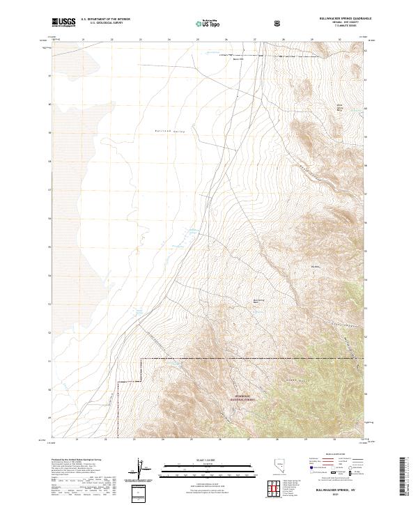 US Topo 7.5-minute map for Bullwhacker Springs NV