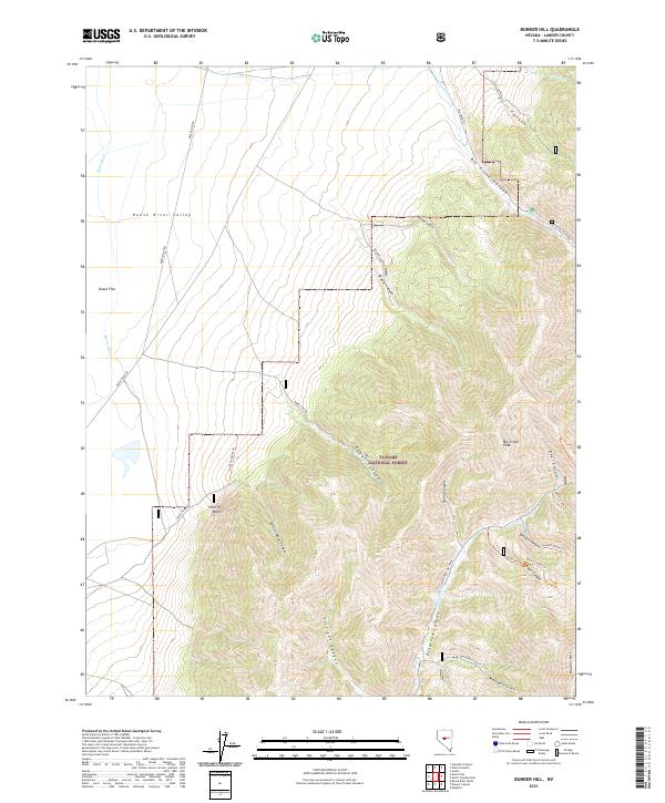 US Topo 7.5-minute map for Bunker Hill NV