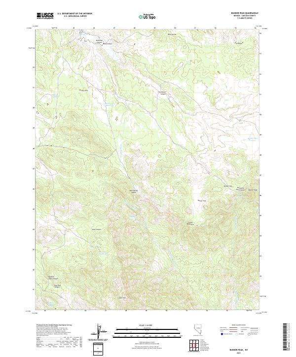 US Topo 7.5-minute map for Bunker Peak NV