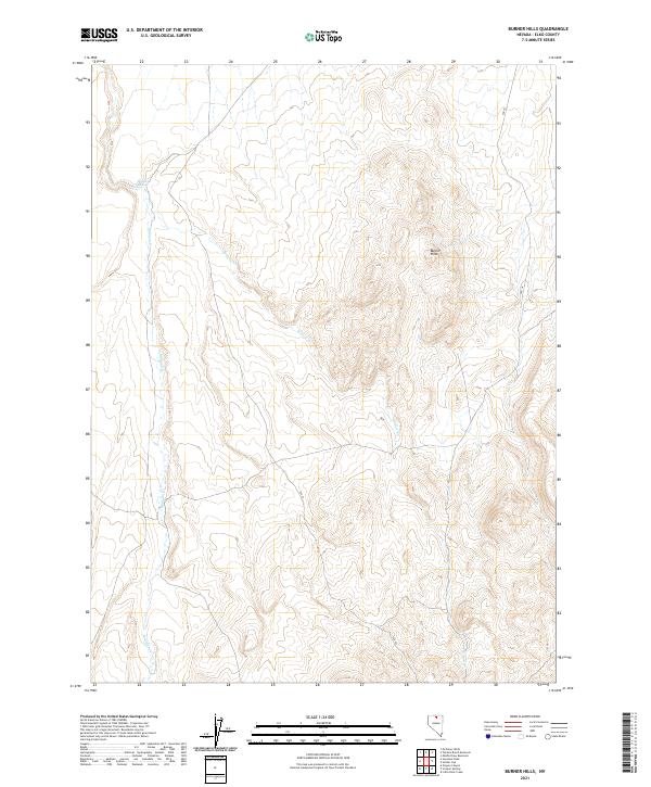 US Topo 7.5-minute map for Burner Hills NV