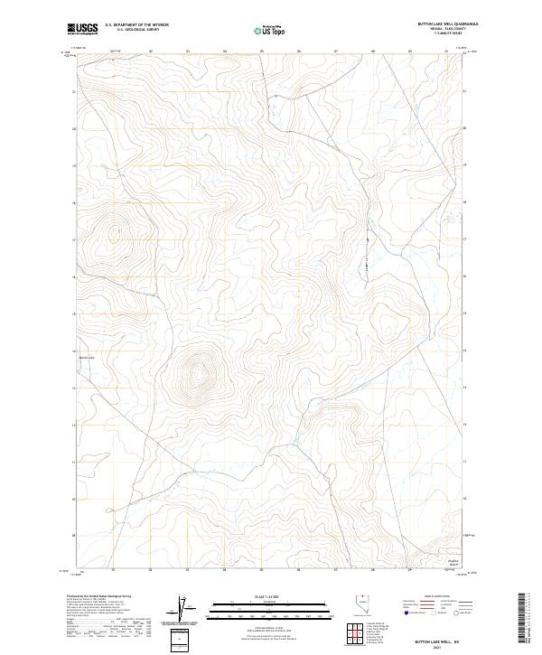 US Topo 7.5-minute map for Button Lake Well NV