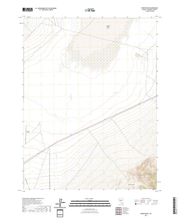 US Topo 7.5-minute map for Byers Ranch NV