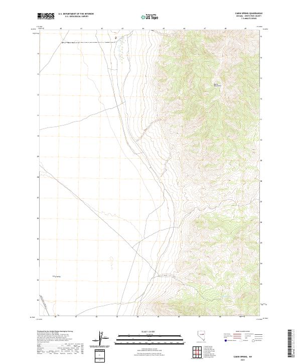 US Topo 7.5-minute map for Cabin Spring NV