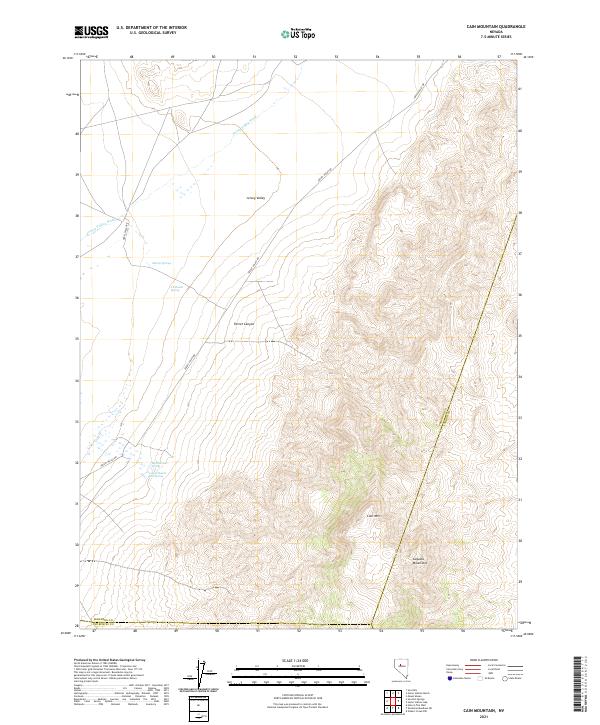 US Topo 7.5-minute map for Cain Mountain NV