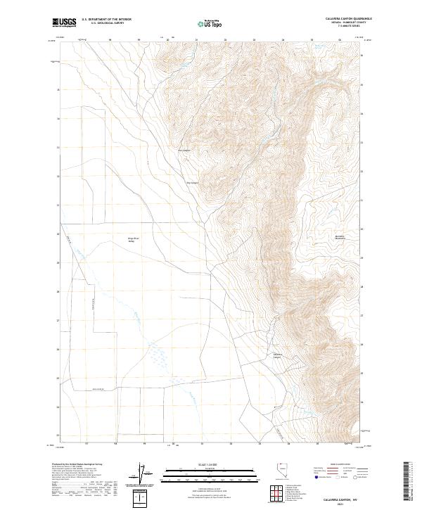 US Topo 7.5-minute map for Calavera Canyon NV