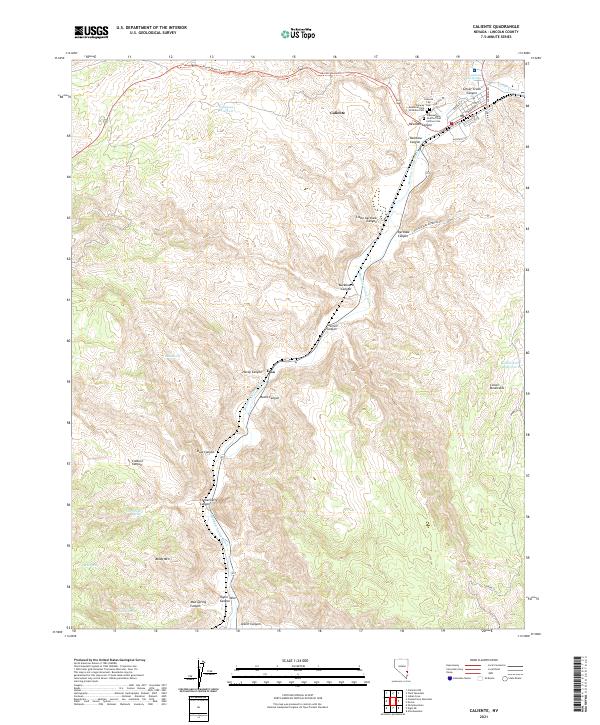 US Topo 7.5-minute map for Caliente NV