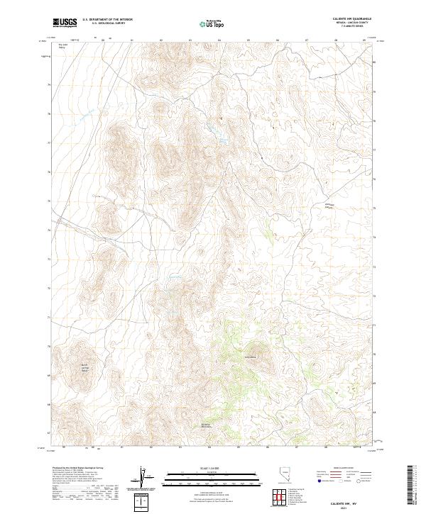 US Topo 7.5-minute map for Caliente NW NV