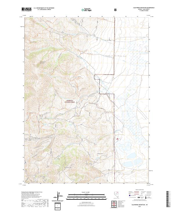 US Topo 7.5-minute map for California Mountain NV