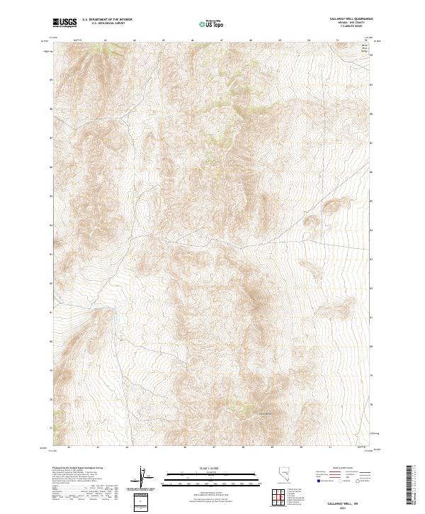 US Topo 7.5-minute map for Callaway Well NV