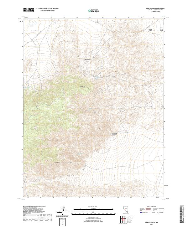 US Topo 7.5-minute map for Camp Douglas NV