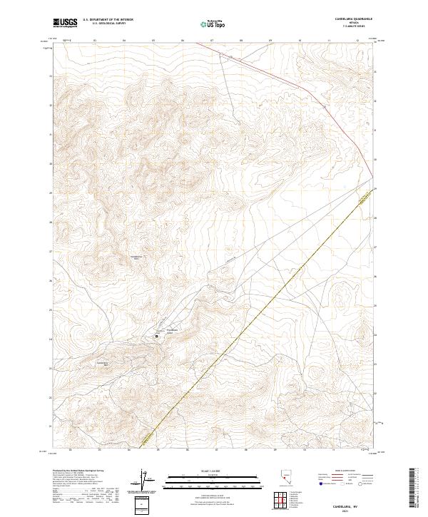 US Topo 7.5-minute map for Candelaria NV