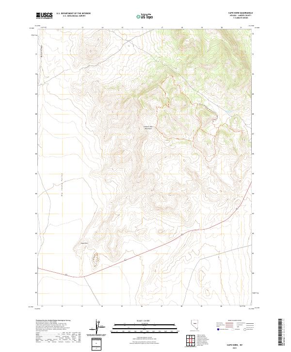 US Topo 7.5-minute map for Cape Horn NV