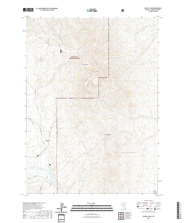 US Topo 7.5-minute map for Capitol Peak NV