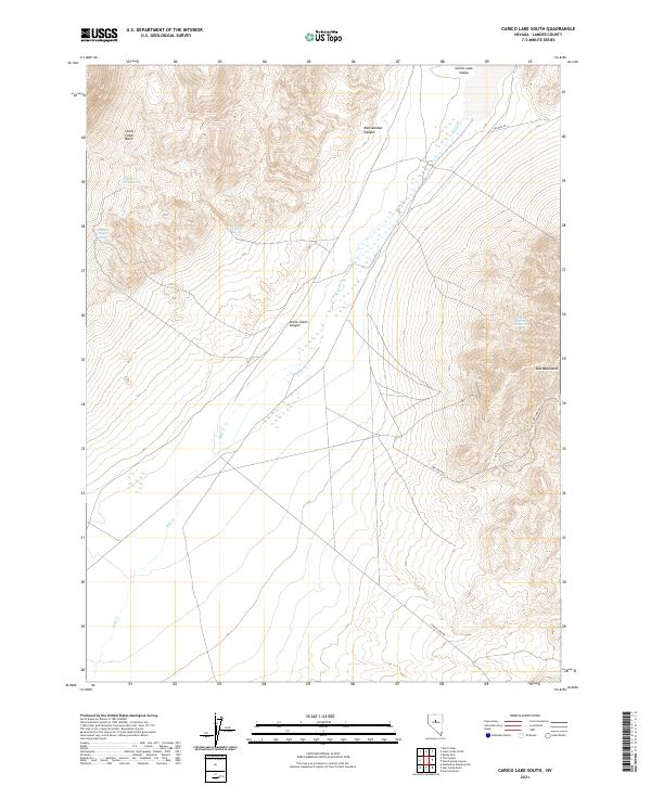 US Topo 7.5-minute map for Carico Lake South NV