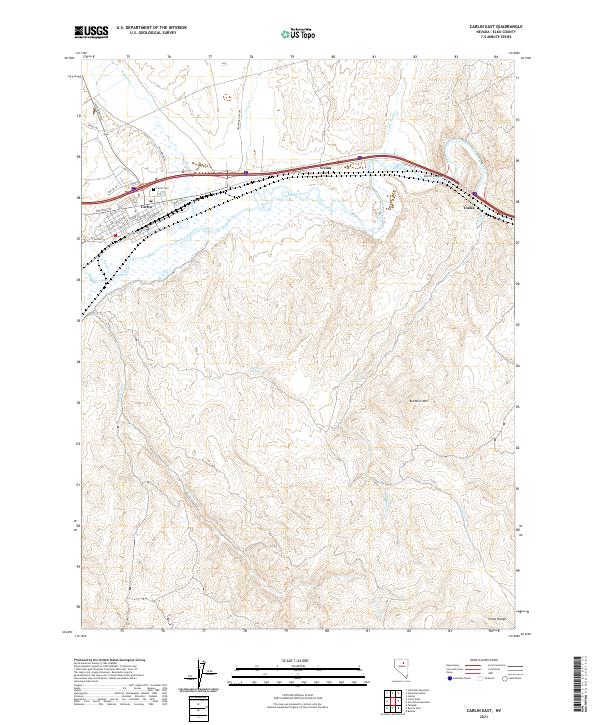 US Topo 7.5-minute map for Carlin East NV