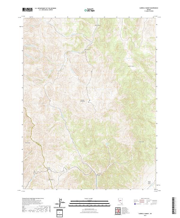 US Topo 7.5-minute map for Carroll Summit NV