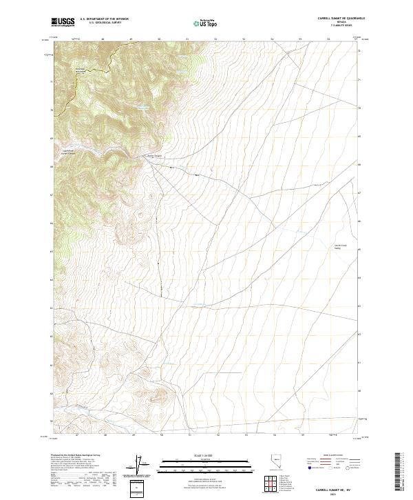 US Topo 7.5-minute map for Carroll Summit NE NV
