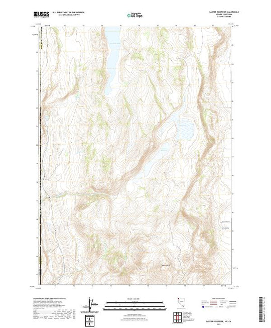 US Topo 7.5-minute map for Carter Reservoir NVCA – American Map Store