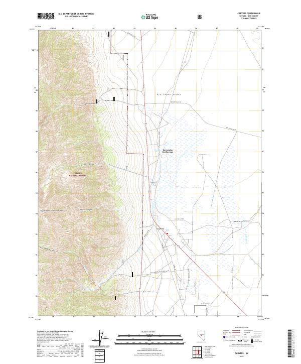 US Topo 7.5-minute map for Carvers NV