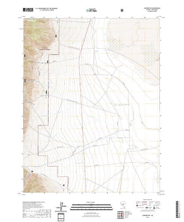 US Topo 7.5-minute map for Carvers NW NV