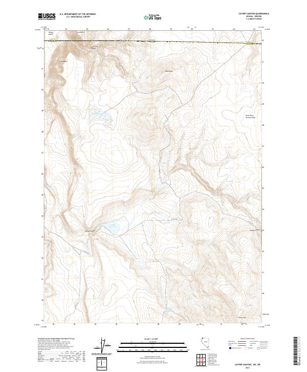 US Topo 7.5-minute map for Catnip Canyon NVOR