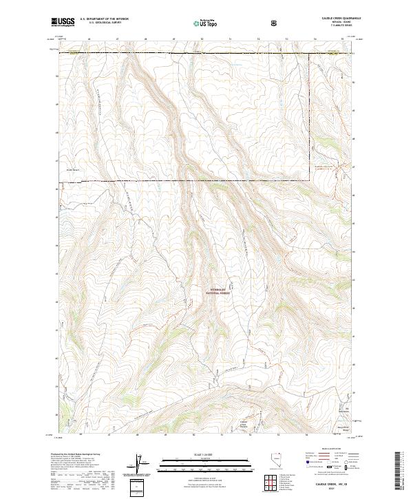 US Topo 7.5-minute map for Caudle Creek NVID