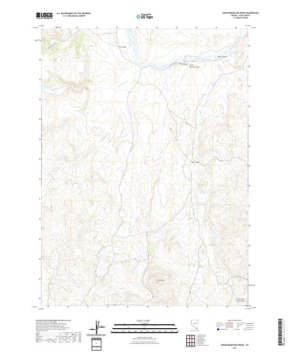 US Topo 7.5-minute map for Cedar Mountain Draw NV