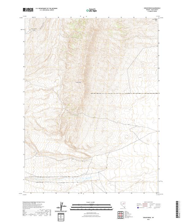 US Topo 7.5-minute map for Cedar Ridge NV