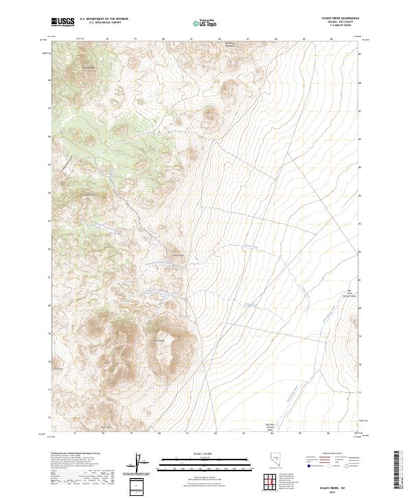 US Topo 7.5-minute map for Chaos Creek NV