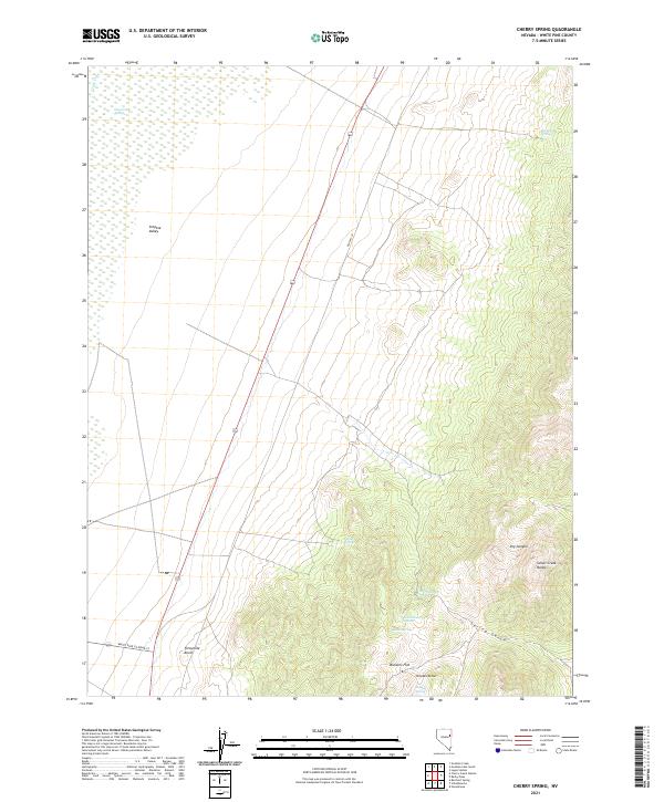 US Topo 7.5-minute map for Cherry Spring NV