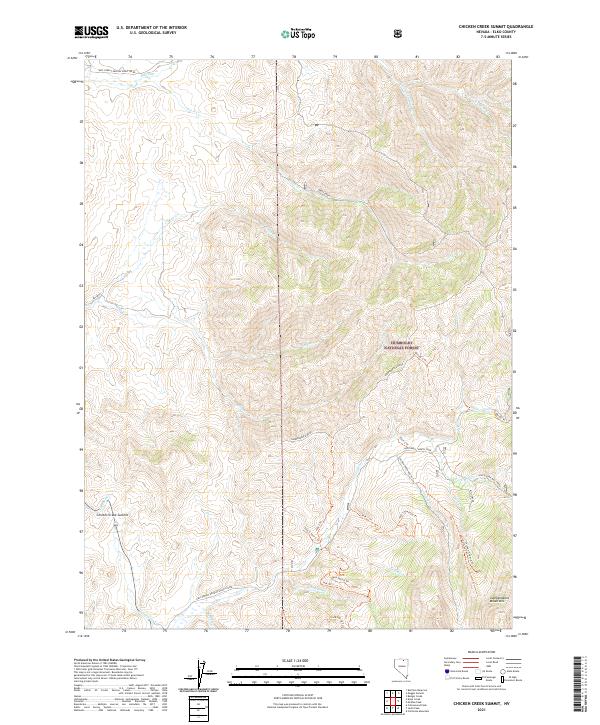 US Topo 7.5-minute map for Chicken Creek Summit NV