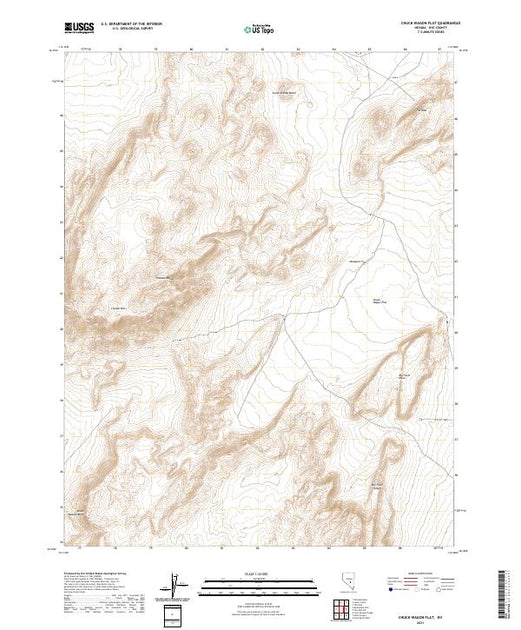 US Topo 7.5-minute map for Chuck Wagon Flat NV – American Map Store
